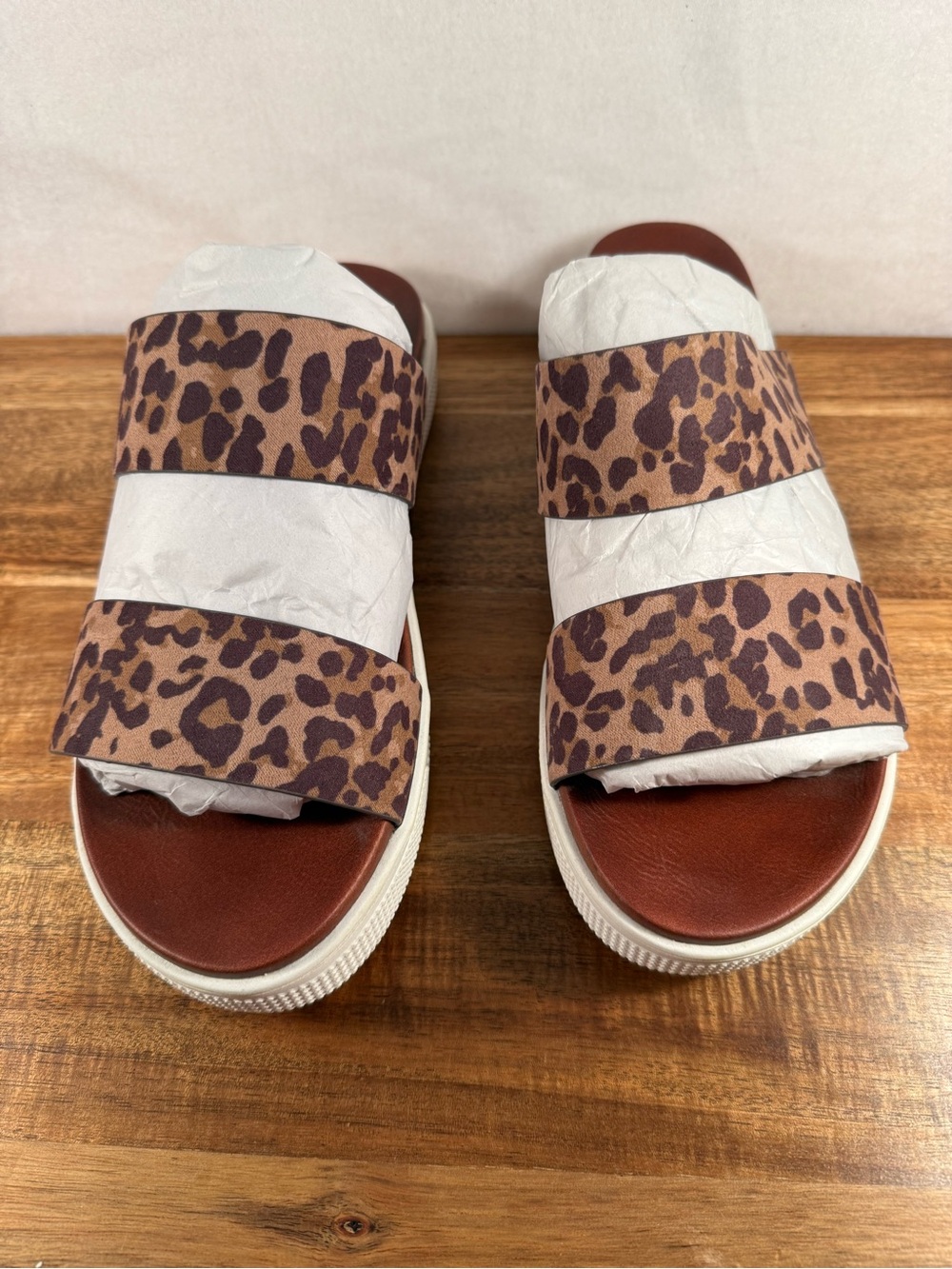 MIA Yelena Platform Sandals in Bold Brown Leopard Print Size 9 NWOT - Picture 5 of 10